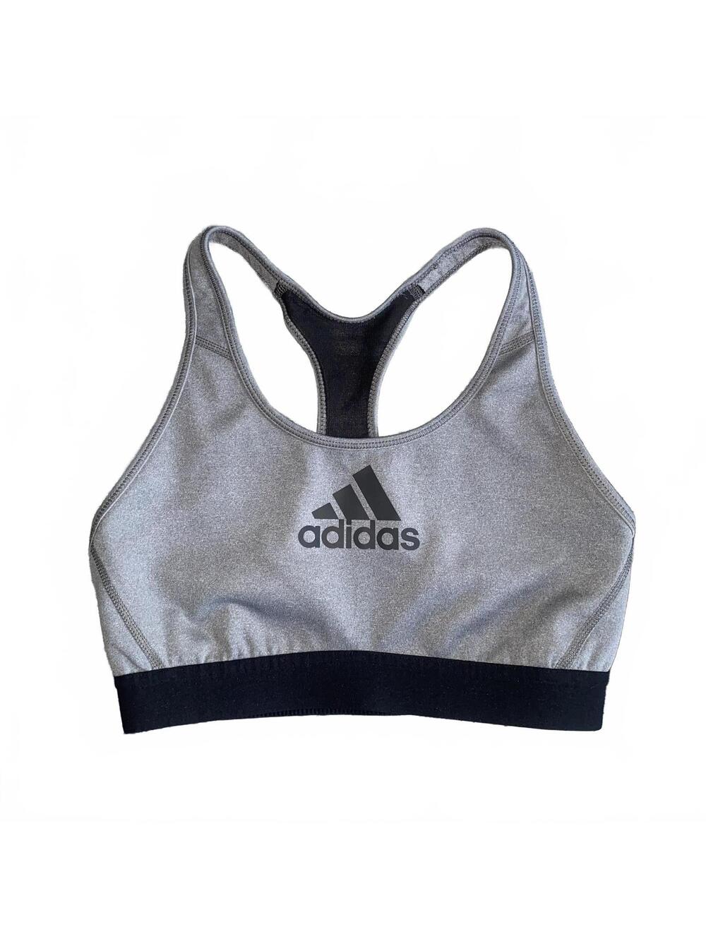 Adidas Gray Racerback Sports Bra Size Small Athletic Workout